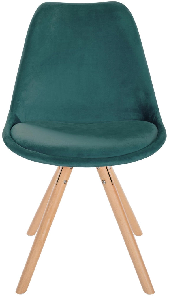 Sedia Sofia Velvet verde,natura (rotondo)