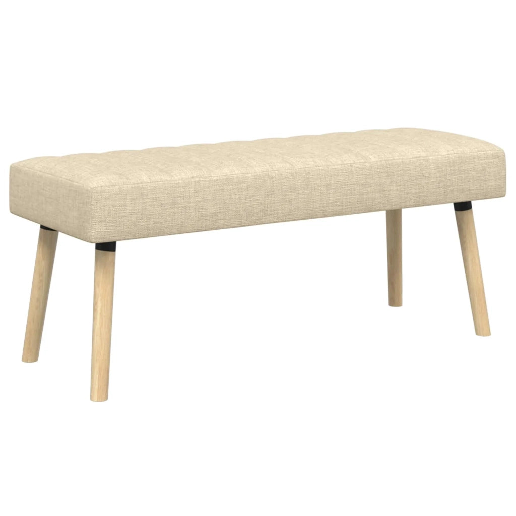 Panchina trapuntata a canale Crema 110 x 40 x 46 cm Tessuto 42038494