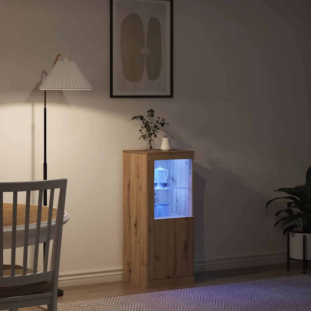 Credenza | Madia LED Rovere artigianale 41 x 37 x 100 cm Legno multistrato