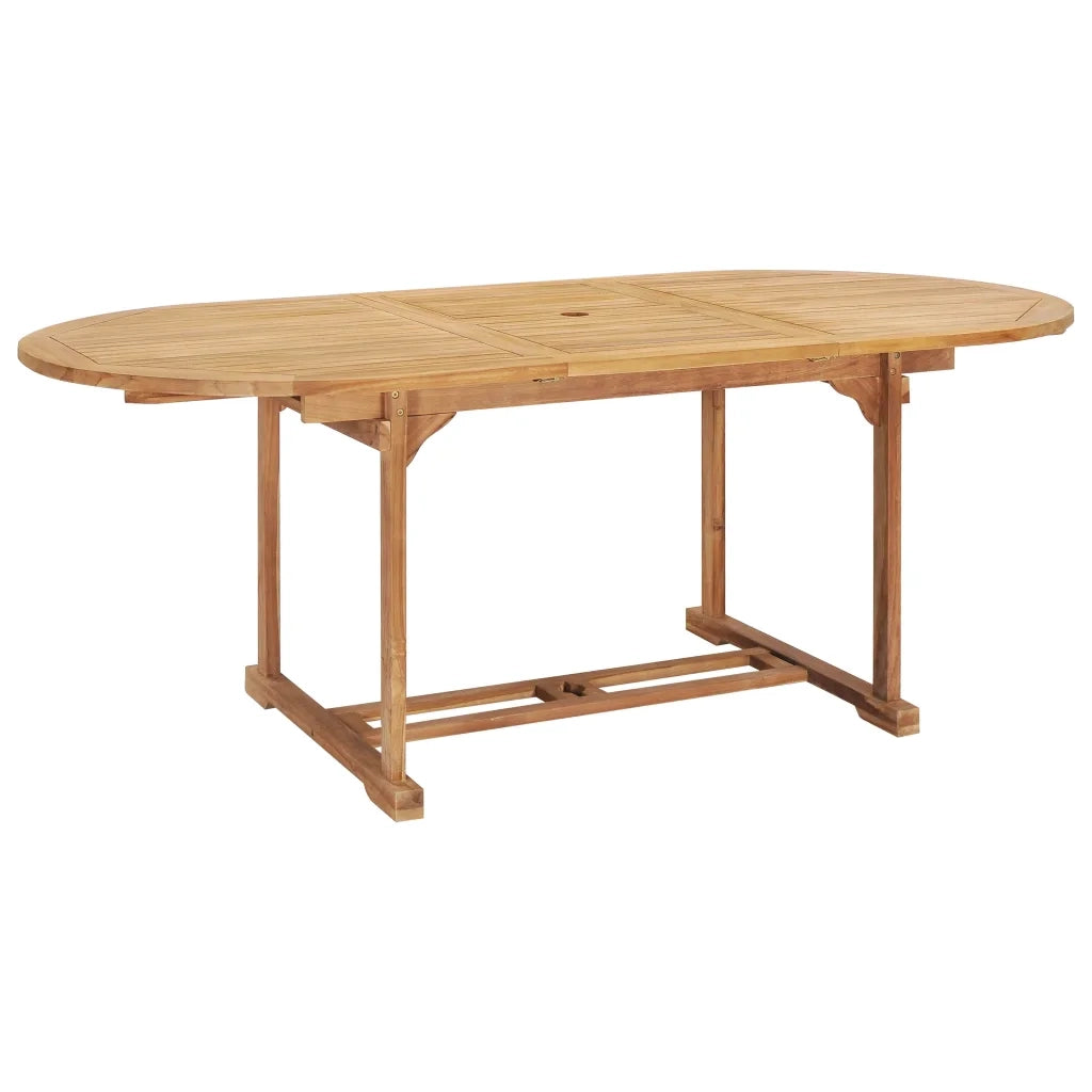 Tavolo da Pranzo Allungabile 150-200x100x75 cm Massello di Teak cod mxl 34196