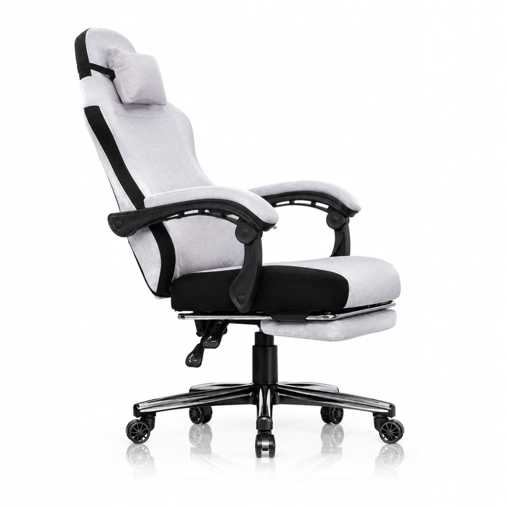 Sedia Gaming DOWINX Grigia con Molle Insacchettate; Poggiapiedi e Schienale 90°-135°