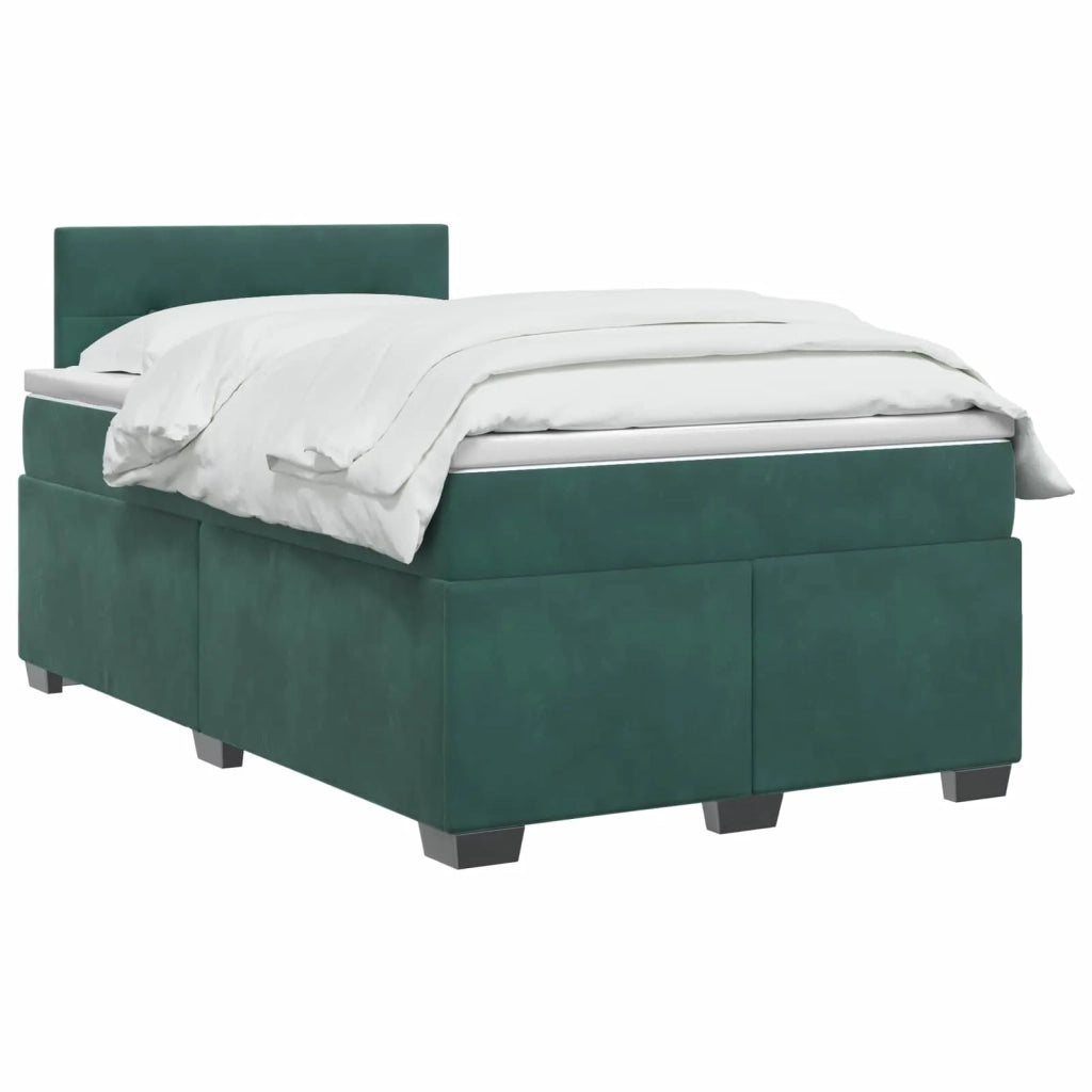 Letto box spring con materasso Verde Scuro 120 x 200 cm Velluto 3450695
