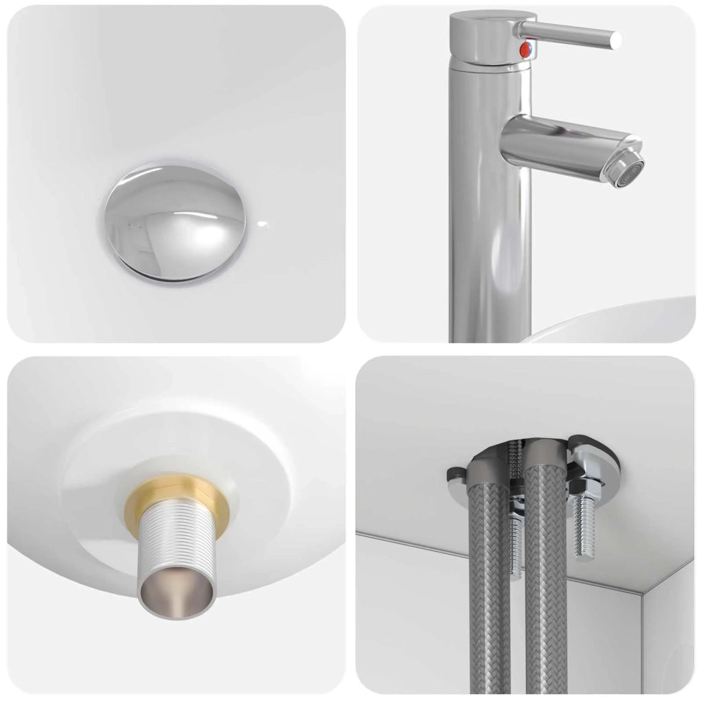 Set di mobili per il bagno 2 pz Bianco Lucido 3404088