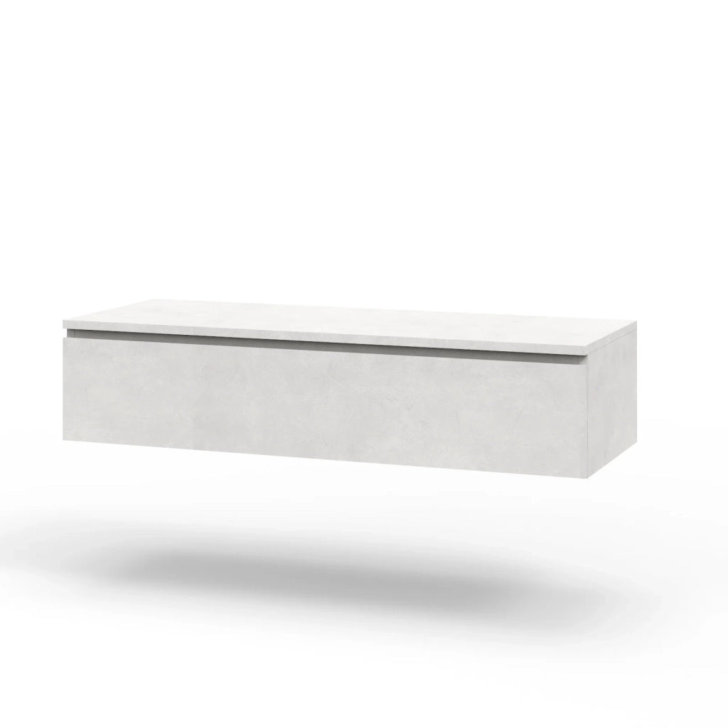 Base con top 1 cassetto ASTRA L.120 P.45 H.27 cm colore bianco pietra