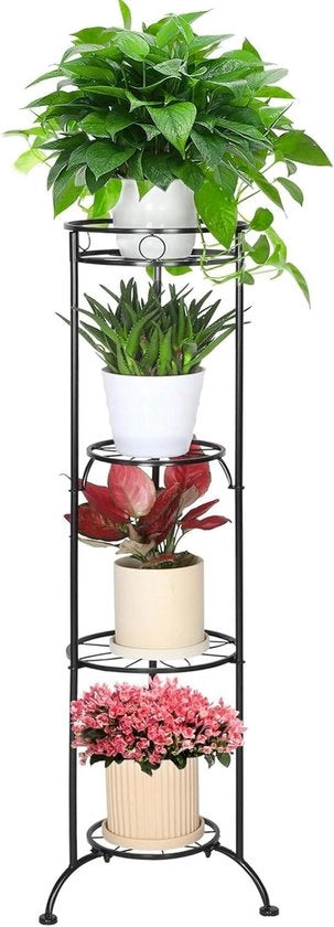 Supporto per piante 4 livelli alto - metallo - rete per fiori outdoor - rete per piante angolari - giardino e balcone