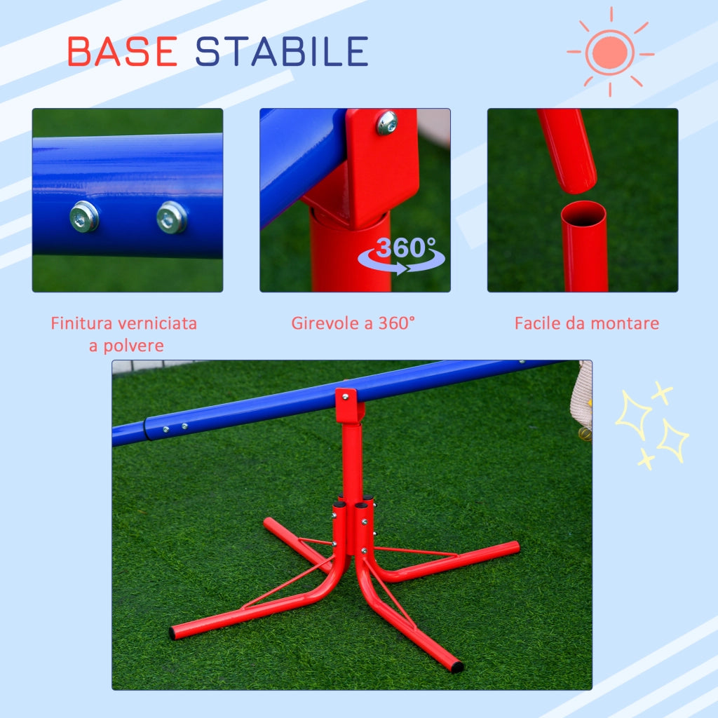 Altalena doppia per bambini in metallo e polipropilene ¨C zephmum ¨C multicolore 182x77x63
