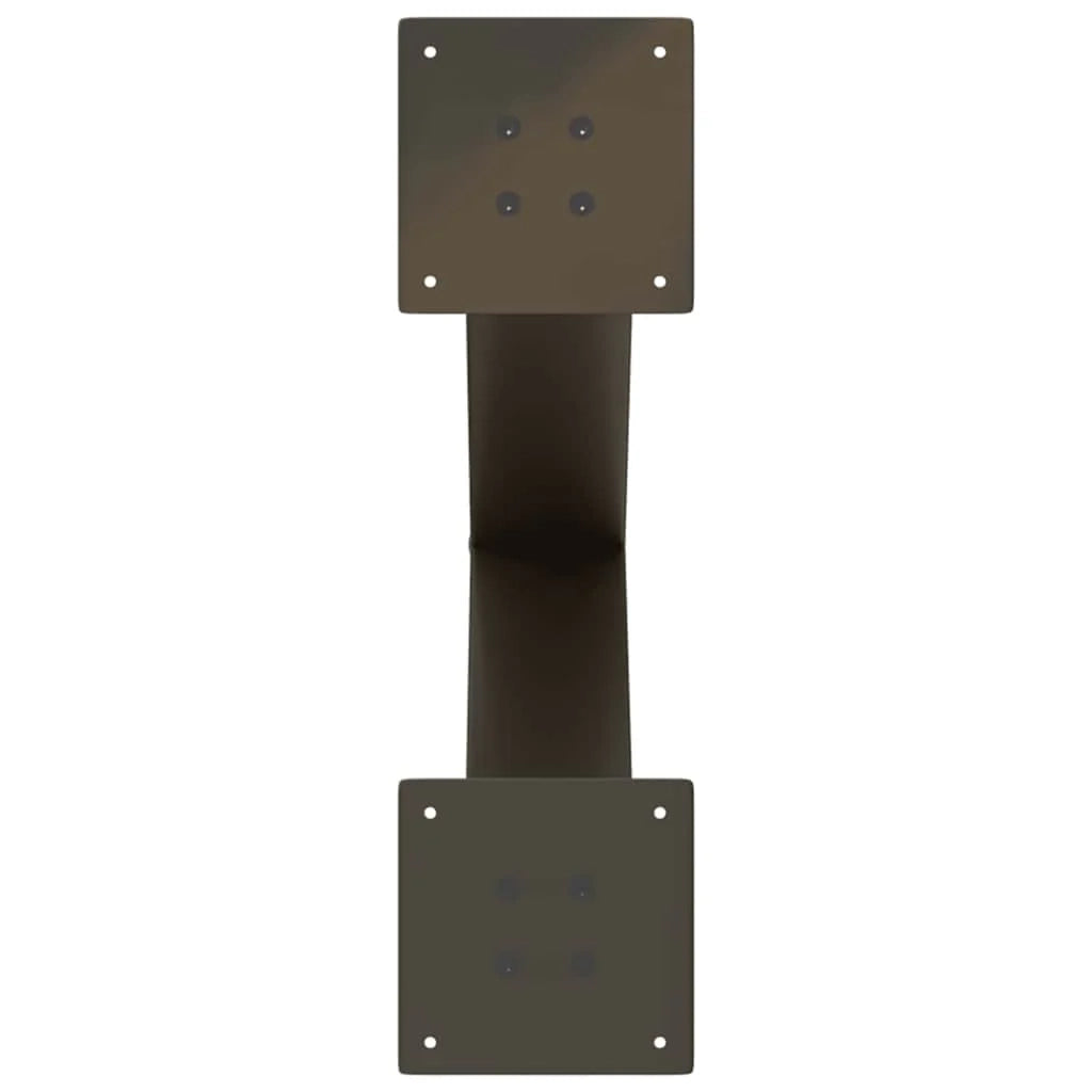 Set di 2 gambe robuste per tavolo da pranzo a forma di X 50 x 73 cm con piedini livellatori design moderno acciaio naturale 02_0057243