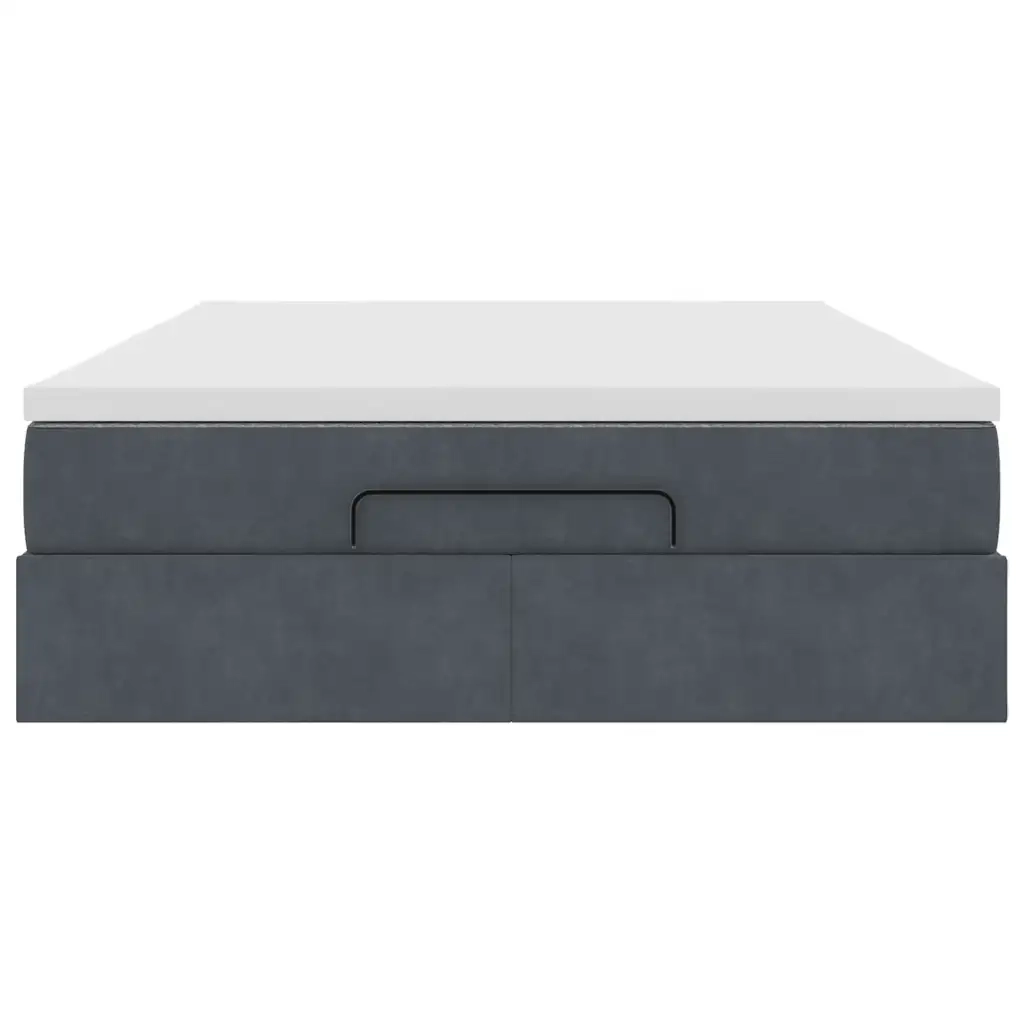 Struttura Letto Pouf con Materasso 140x200 cm in Velluto