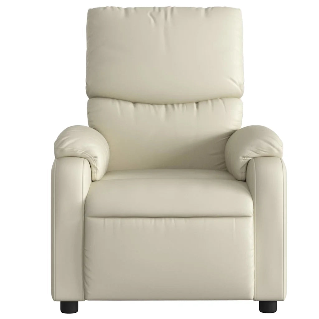 Divano Sedia-Poltrona Reclinabile Elettrica Crema in Similpelle 561019