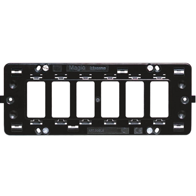 Supporto scatola rettangolare 6 moduli serie bticino magic 506ls