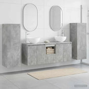 Set di mobili per il bagno 5 pz Grigio Cemento 3405986
