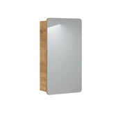 Mobile bagno ERBANO – Rovere chiaro – 40x75 cm – 1 porta con specchio – Da appendere