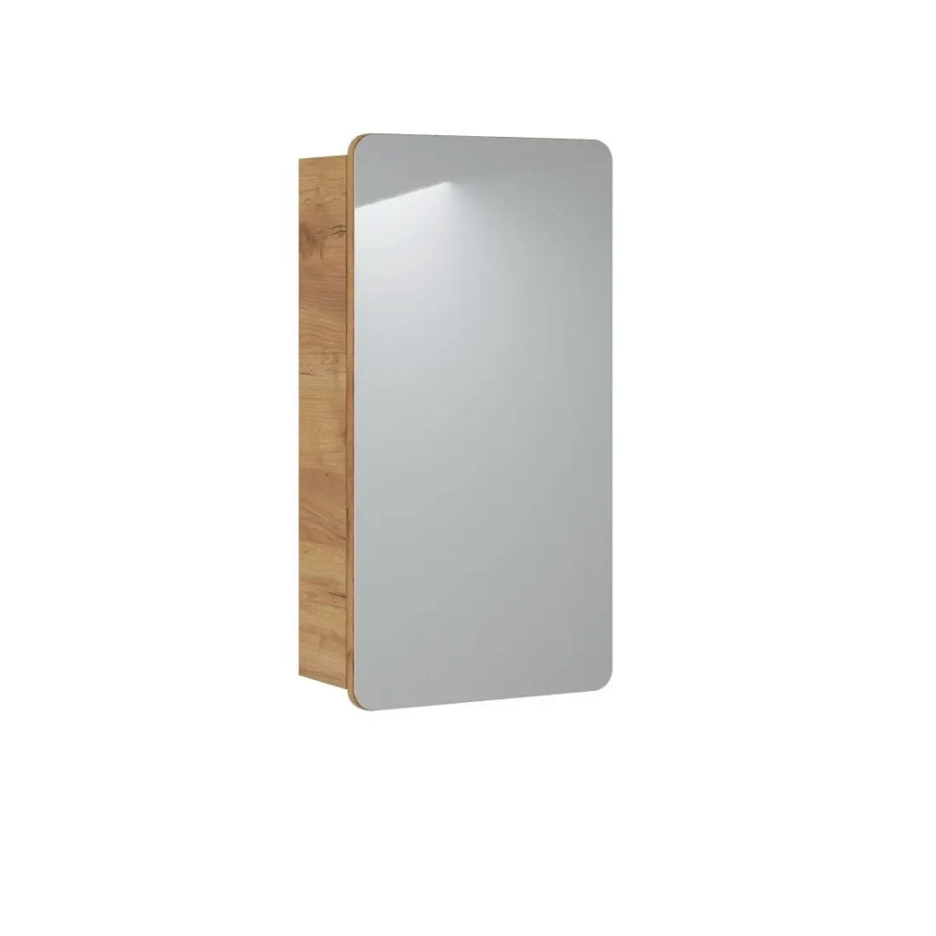 Mobile bagno ERBANO – Rovere chiaro – 40x75 cm – 1 porta con specchio – Da appendere