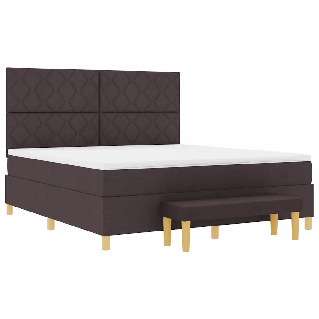 Letto a molle con materasso Marrone Scuro 180 x 200 cm Tessuto 3344397