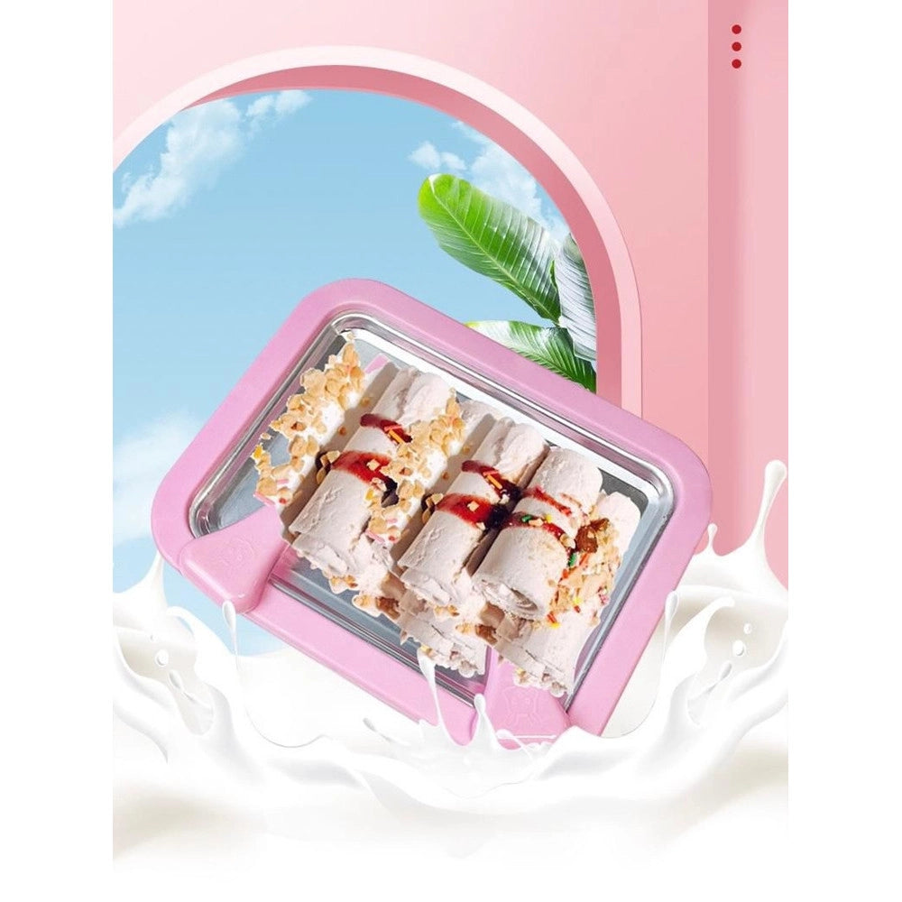 Trade Shop - Vassoio Piastra Gelatiera In Acciaio Per Preparare Gelato Sorbetto Yogurt Con Spatole -