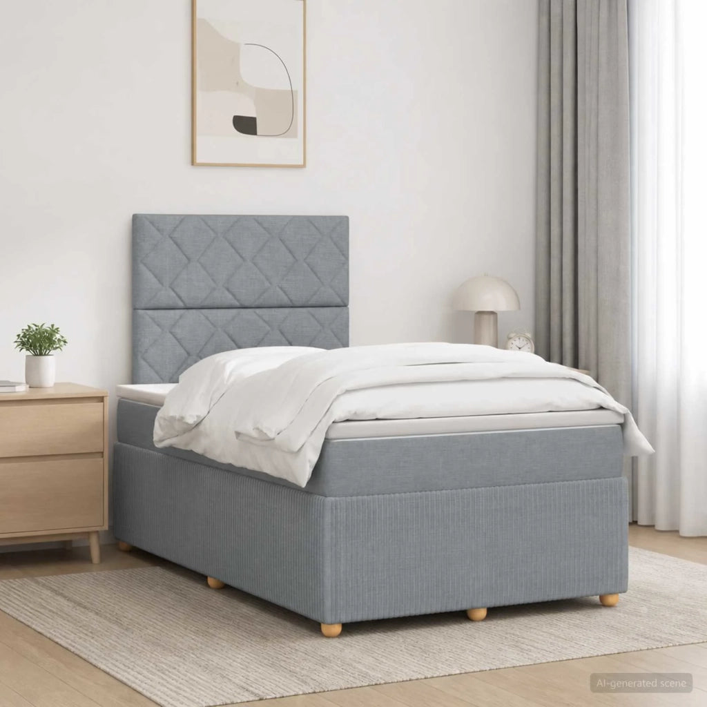 Letto box spring con materasso Grigio Chiaro 120 x 200 cm 3454375