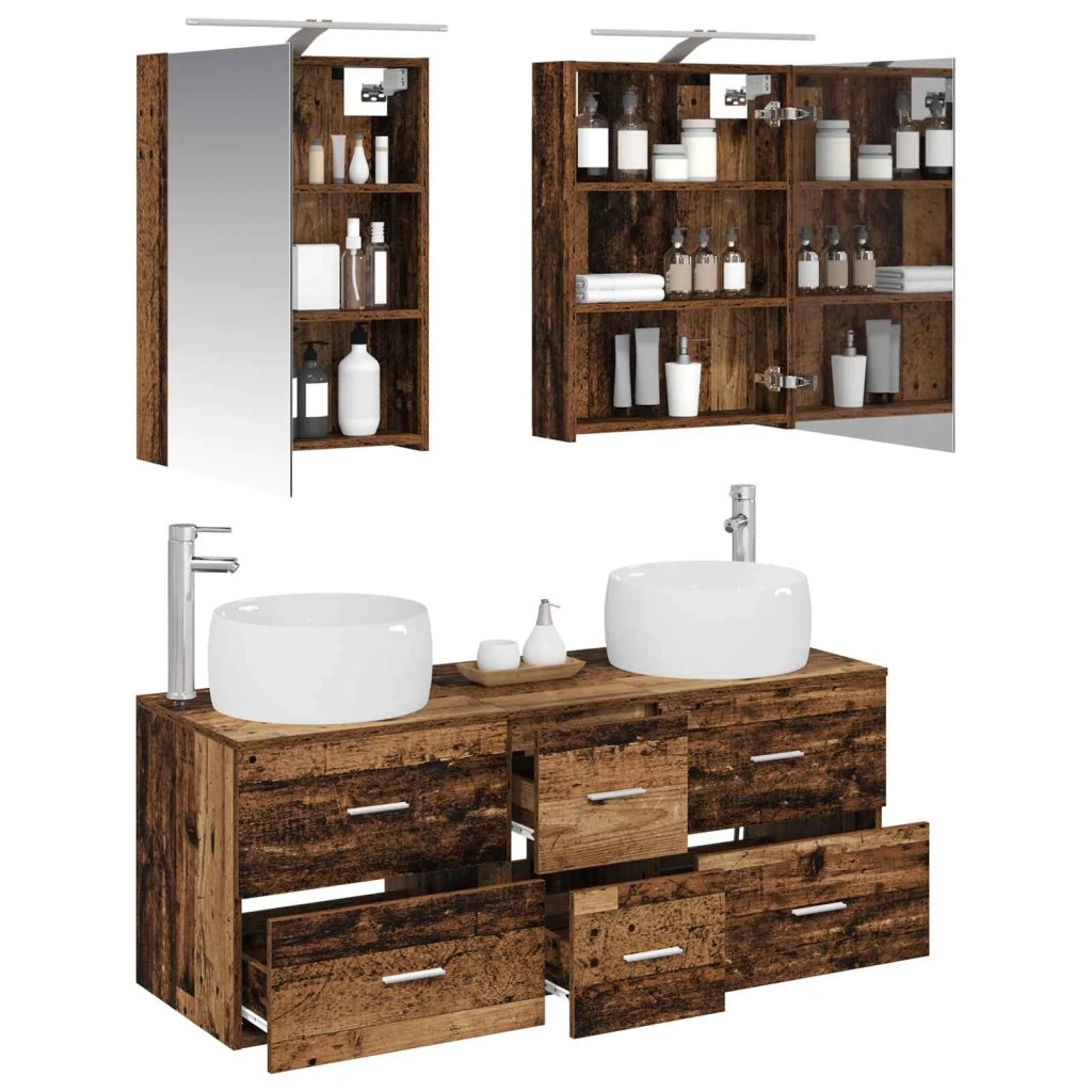 Set di mobili per il bagno 5 pcs Legno antico 3407037
