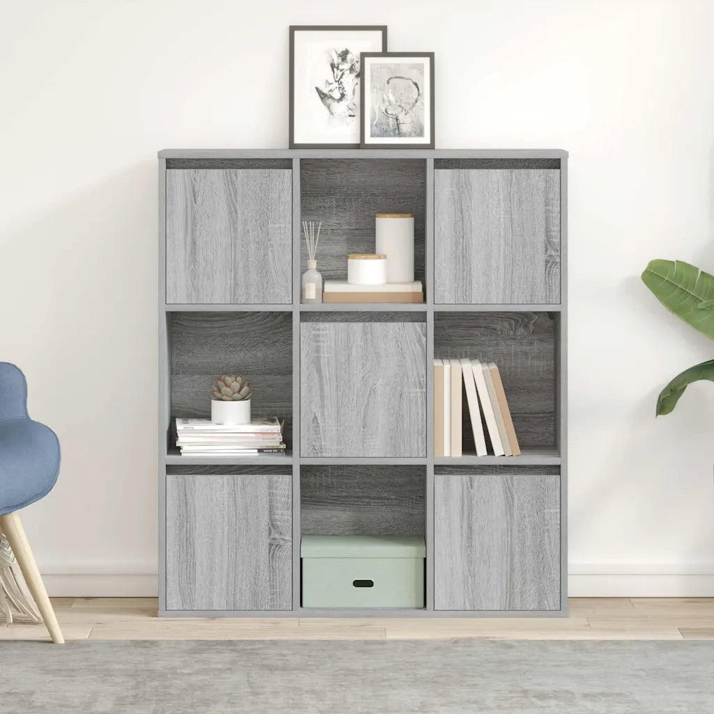 Libreria-Scaffale per Libri-Mobile di Stoccaggio Grigio Sonoma 89x24x101,5 cm in Legno Multistrato