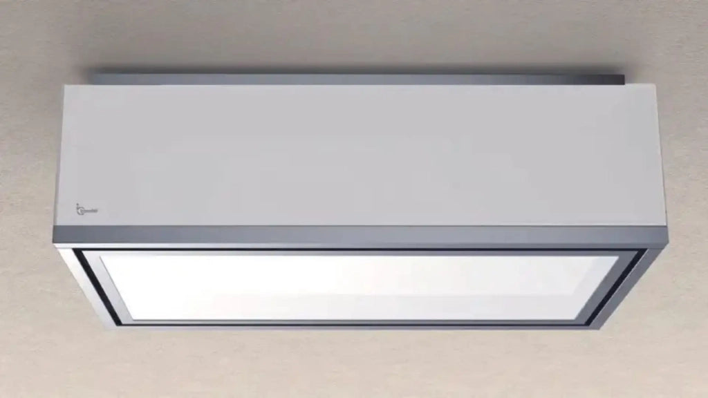 Cappa a soffitto XENIA cm 120x61-Bianca, Inox - 800 m3/h