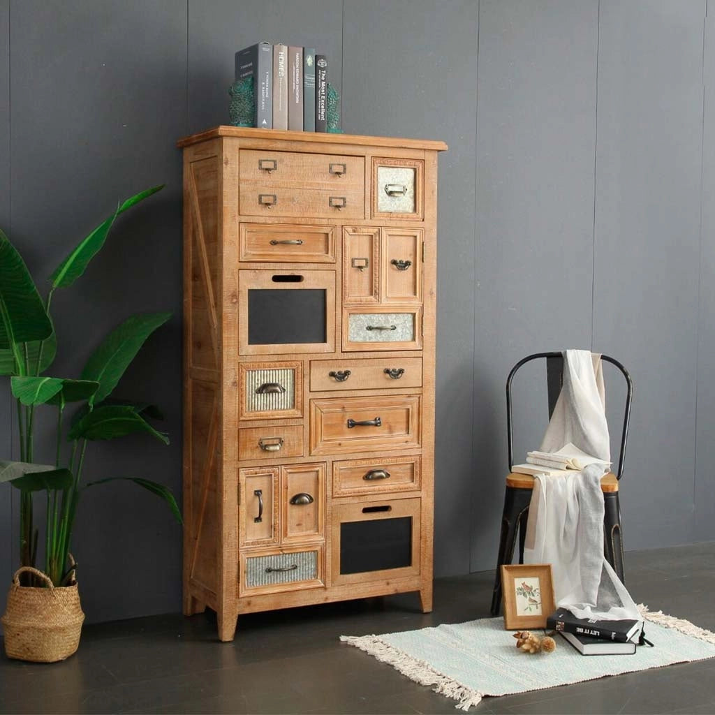 Cassettiera in legno 80x37x155h cm
