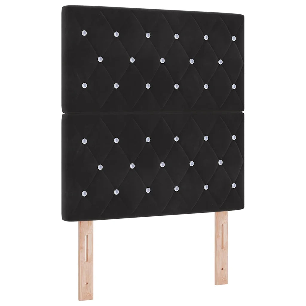 Letto a molle con materasso Nero 80 x 200 cm Velluto 3344410