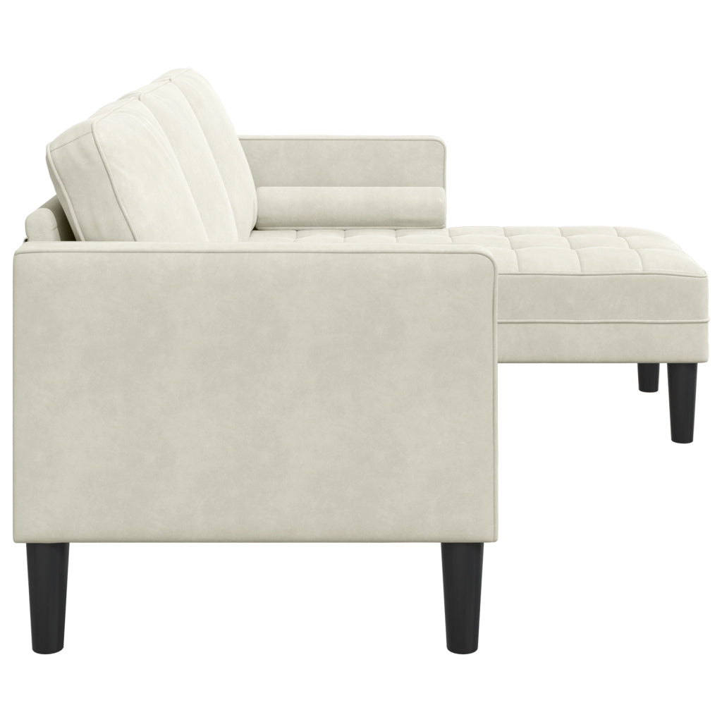 Divano angolare Crema 173x131x67 cm Velveteen