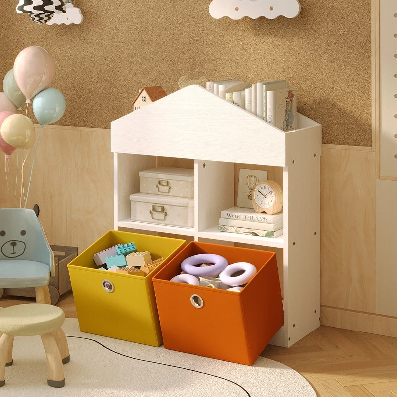SCAFFALE A FORMA DI CASETTA PER GIOCATTOLI - ORGANIZER BIANCO STILE LOFT 64 CM