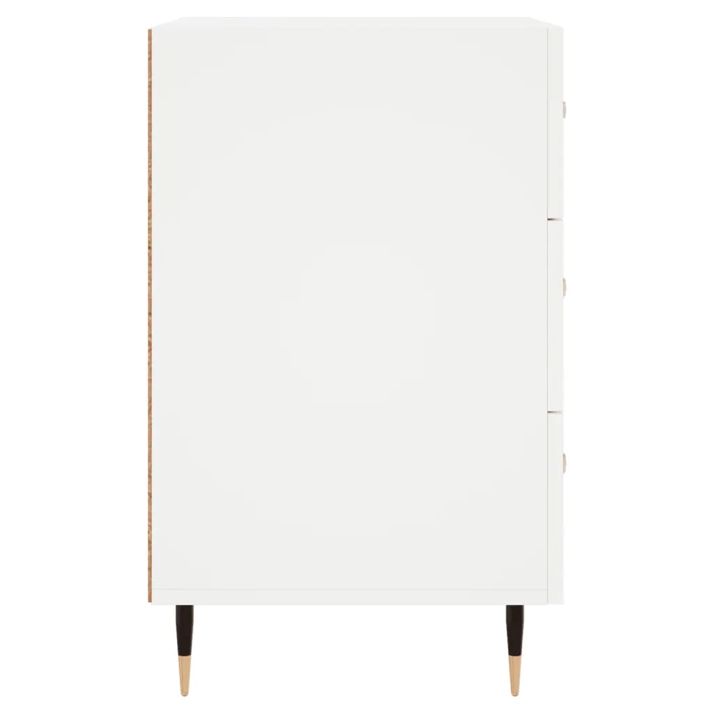 Comodino | Armadio da Notte | Mobiletto da notte Bianco 40x40x66 cm in Legno Multistrato