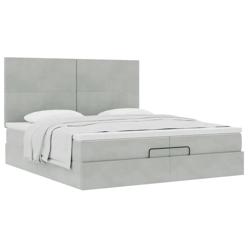 Struttura Letto Pouf con Materassi 200x200 cm Velluto 3313421
