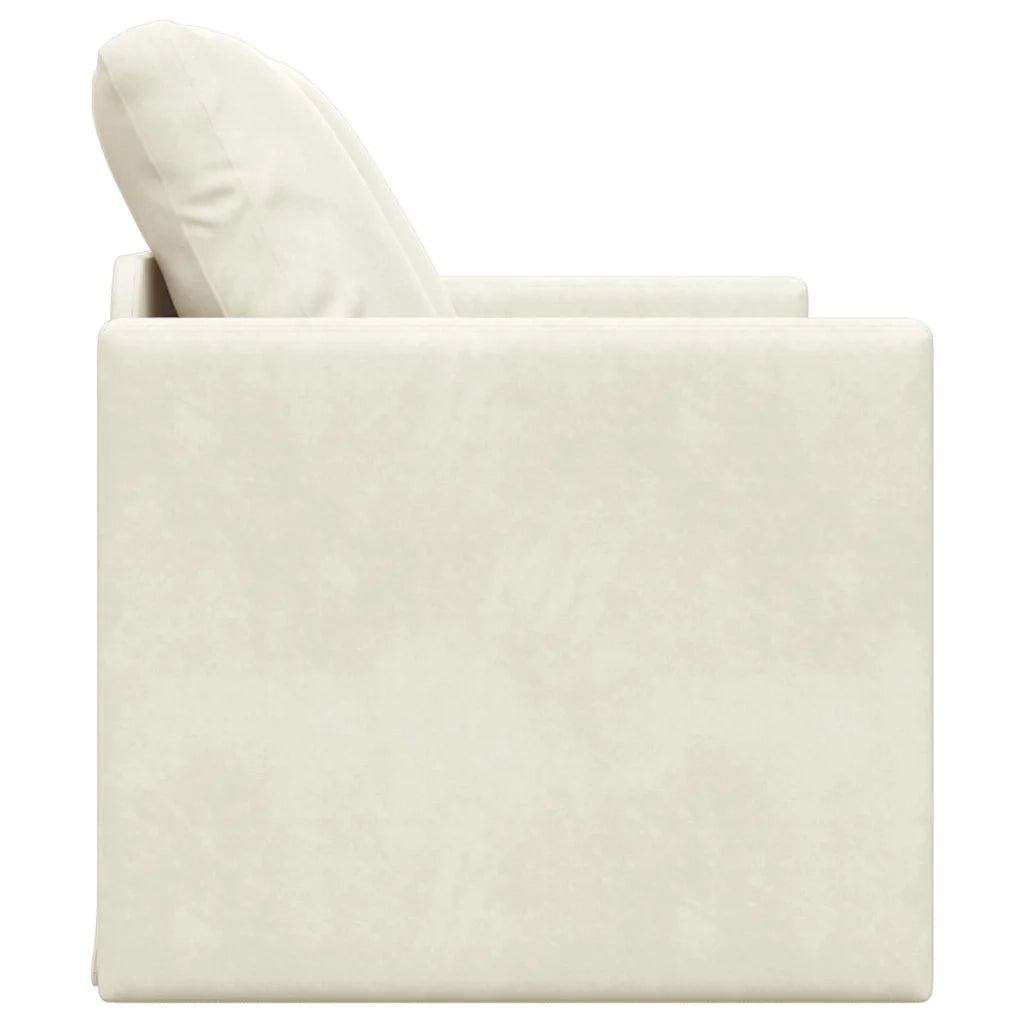 Divano letto Crema 204 x 122 x 60 cm Velluto 42007952