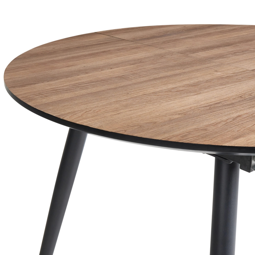 Sala da pranzo Piano in MDF marrone chiaro Gambe in metallo Gambe a forcella Stile industriale moderno