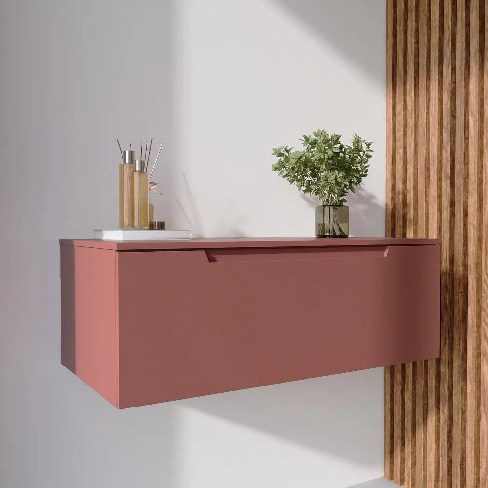 Cassettone scorrevole 90cm terracotta opaco chiusura soft-close | Bako