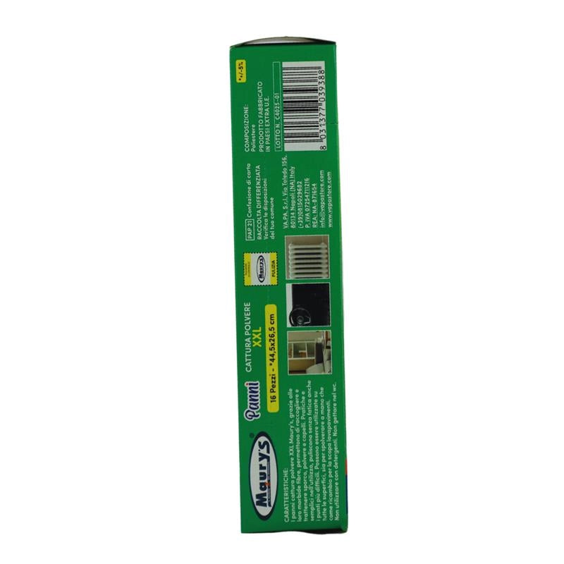 MAURY'S PANNI CATTURA POLVERE MULTISUPERFICIE XXL FIBRE MORBIDE  DOPPIO USO 16 PZ
