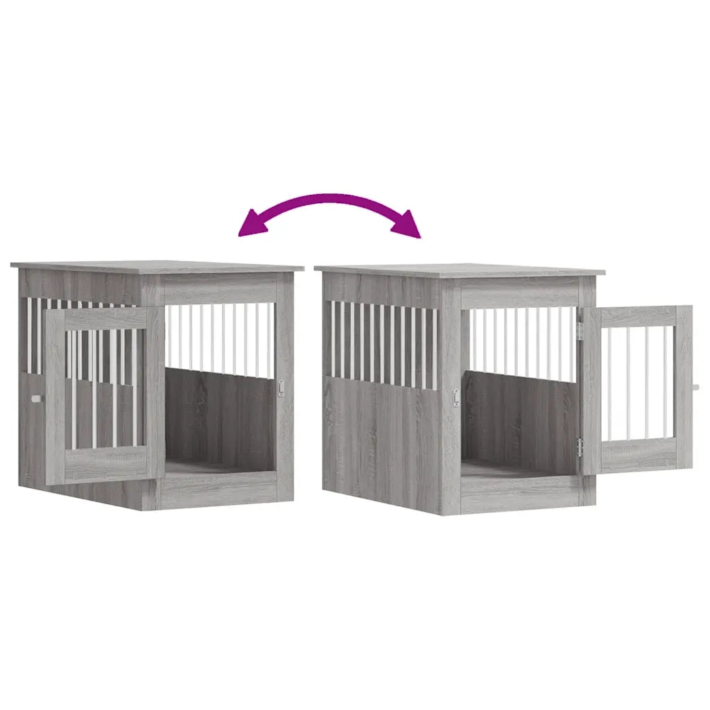 Gabbia Cani da Arredamento Grigio Sonoma 55x80x68cm Multistrato 838328