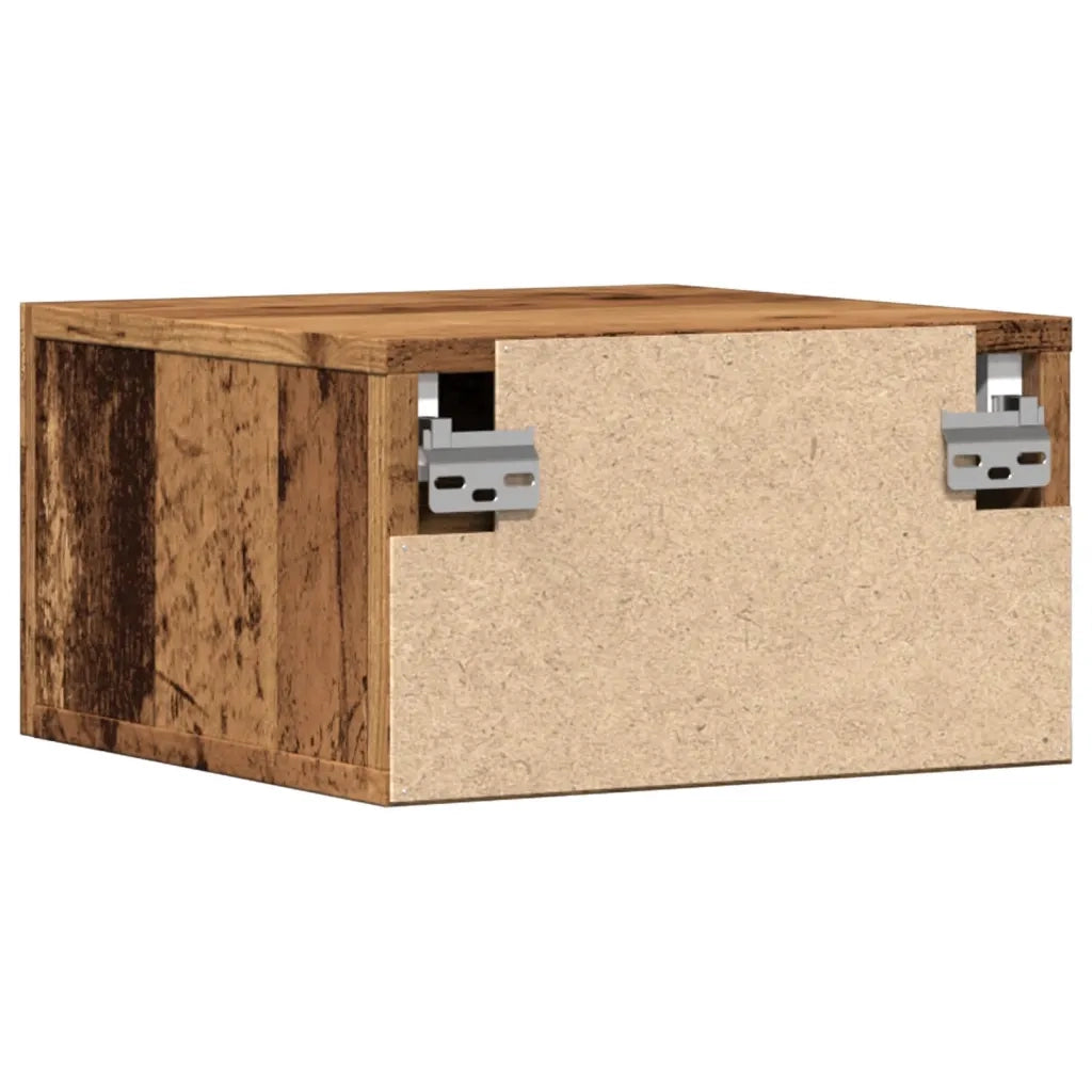 vidaXL Comodini a Muro 2 pz Legno Antico 35x35x20 cm