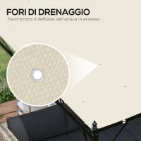 Telo Copertura per Gazebo Pergola 3x3 m in Poliestere con 16 Fori di Drenaggio, 297x297 cm, Beige
