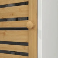 Mobile Colonna Conservazione Bagno Bianco, Dim, 35 L x 30 P x 170 H cm, con 2 Ante e Ripiano Regolabile, 2 Nicchie