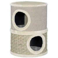 Tiragraffi per gatti in sisal naturale, rivestito di peluche 35,5x35,5x49 cm Beige