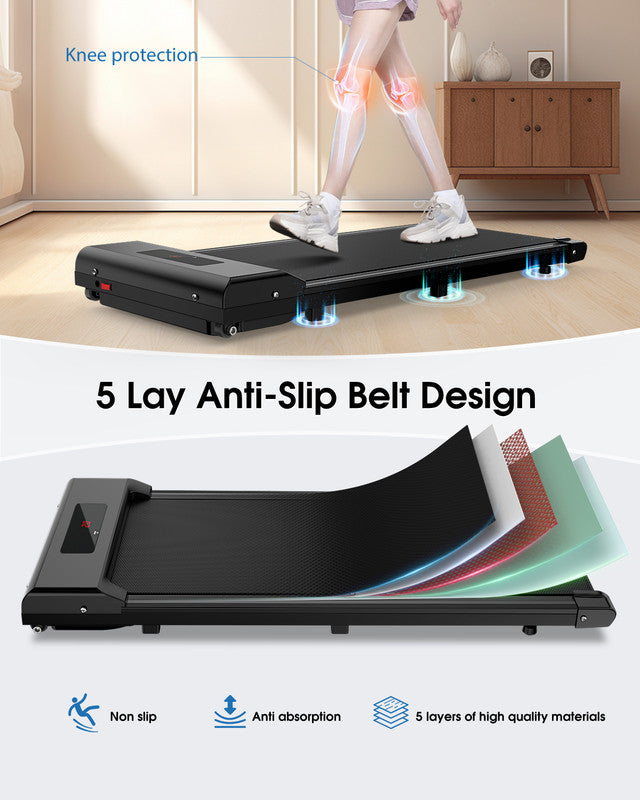 Tapis Roulant Elettrico 10 KM/H - Tapis Roulant salvaspazio - con LED, telecomando Facile da riporre 120kg - Nero