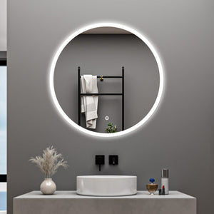 AICA Specchio da bagno 60 x 60 cm, antiappannamento, dimmerabile, interruttore touch, Funzione Memoria