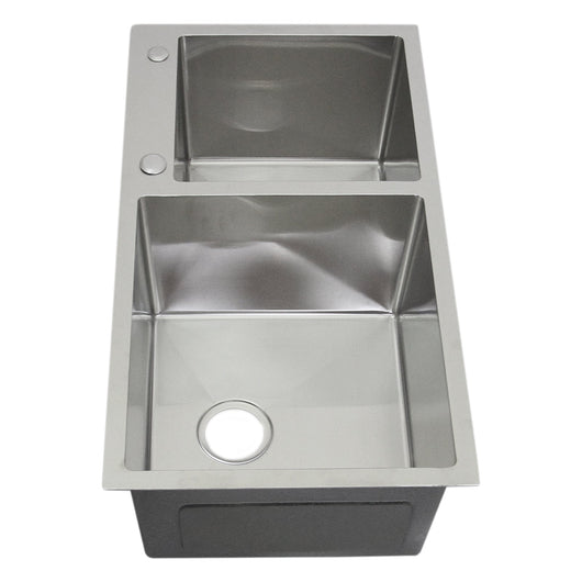 Lavello Doppio Acciaio Inox Sottotop Sottopiano Integrato Satinato Vasca 60x45cm