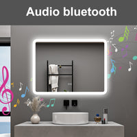 AICA Specchio da bagno  100 x 60 cm, dimmerabile, Blue tooth, Funzione Memoria, antiappannamento, 3 colori