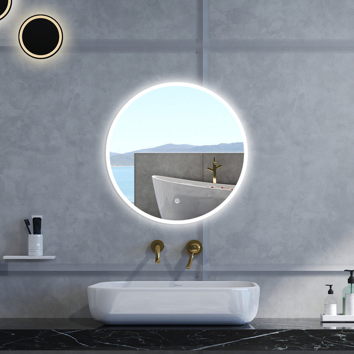 Specchio da bagno Rotondo con 120cm,Memoria, Antifog,Regorabile,Retroilluminato,doppio interruttore,