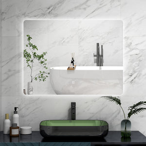 AICA Specchio da bagno 90 x 60 cm, Regorabile, interruttore touch, Funzione Memoria