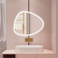 AICA Specchio da bagno 100 x 80 cm, dimmerabile, Funzione Memoria, antiappannamento, 3 colori