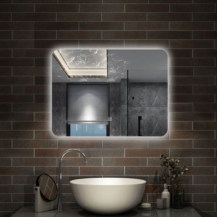 100 x 60 cm,AICA Specchio da Bagno LED con Luce,Regolabili,memoria,CRI>90,autospegnimento,interruttore touch