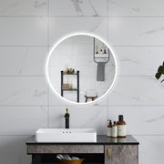AICA Specchio da bagno 90 x 90 cm, antiappannamento, dimmerabile, interruttore touch, Funzione Memoria