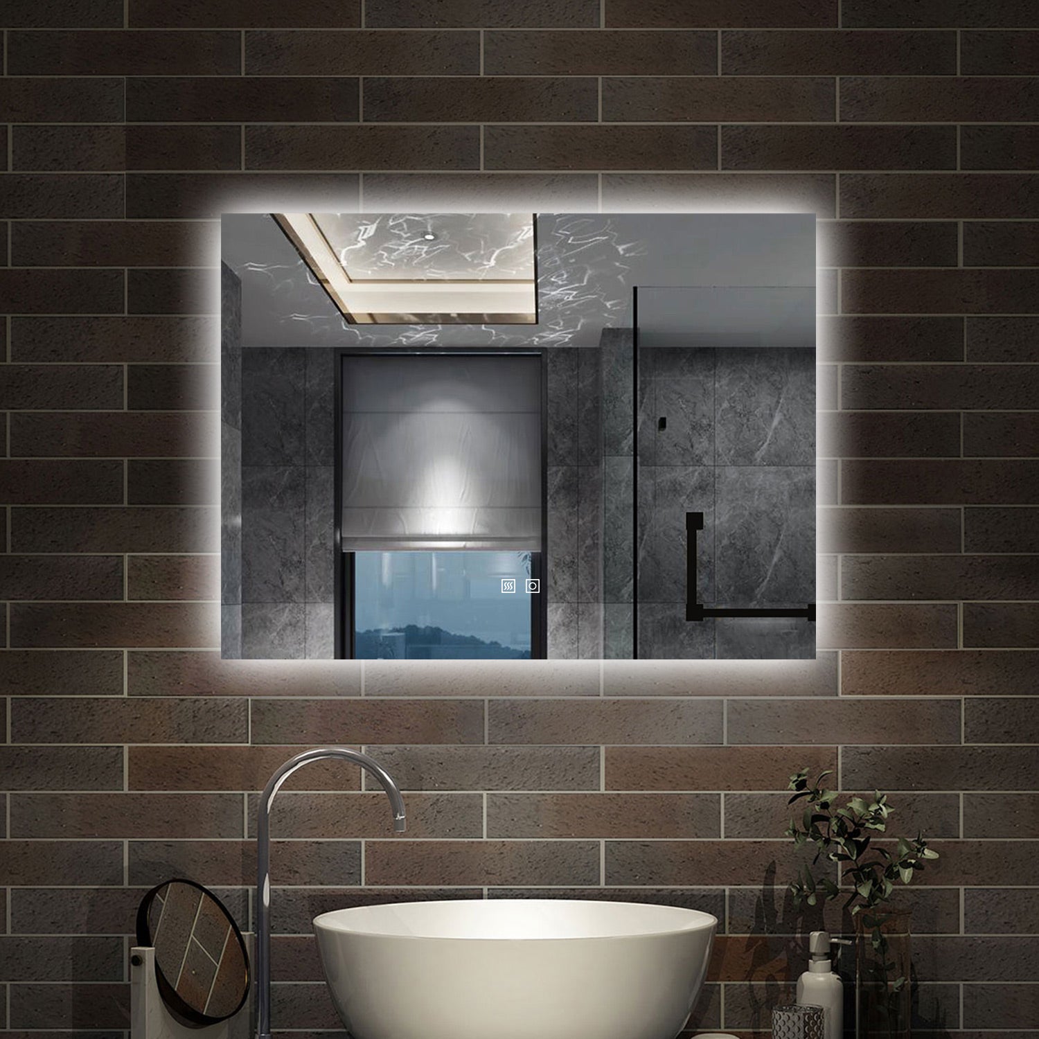 100 x 60 cm,AICA Specchio da Bagno LED con Luce, 3 Colori Regolabili,memoria, antiappannamento,CRI>90,autospegnimento