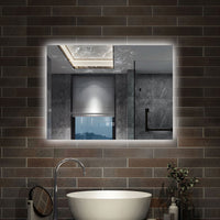 100 x 60 cm,AICA Specchio da Bagno LED con Luce, 3 Colori Regolabili,memoria, antiappannamento,CRI>90,autospegnimento
