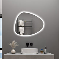 AICA Specchio da bagno 100 x 80 cm, dimmerabile, Funzione Memoria, antiappannamento, 3 colori